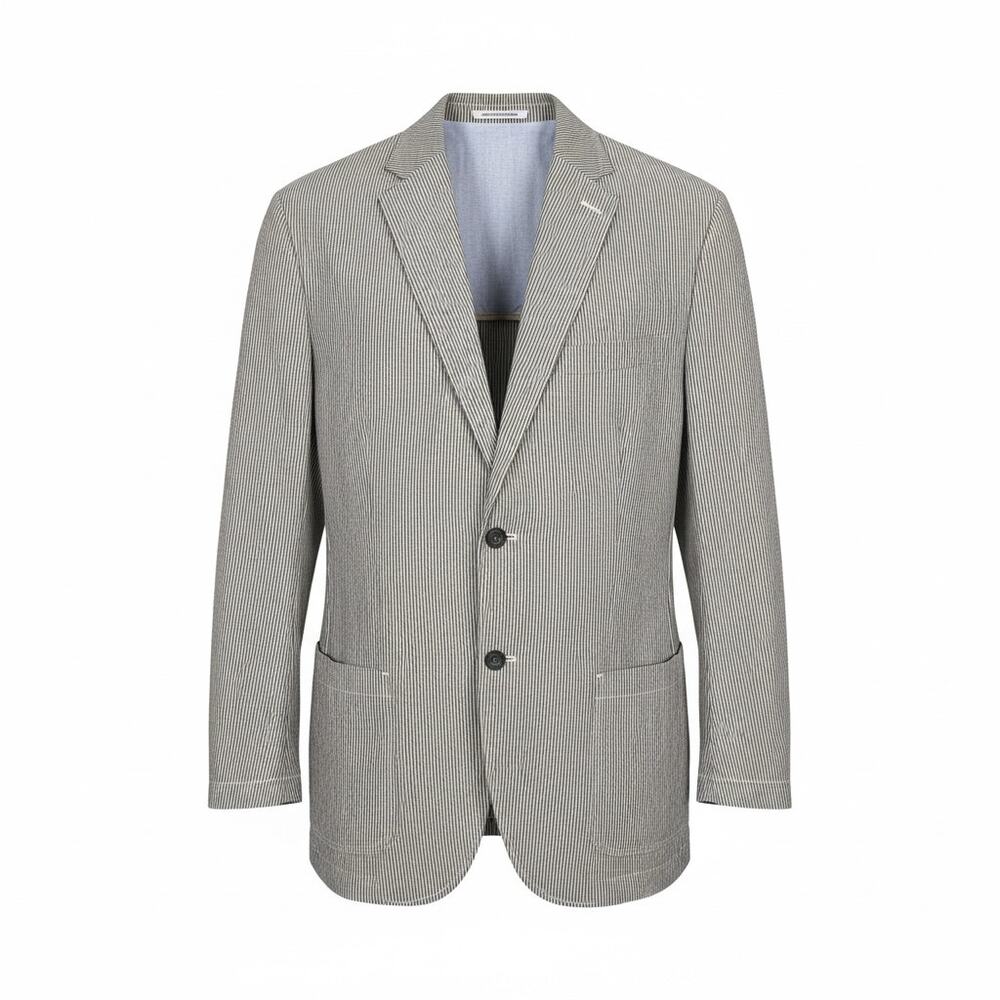 Club Room Blazer Sports Coat Sports Coat Gray White Stripes Preppy Fresh XXL